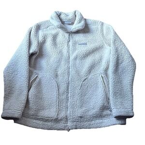 Columbia Womens Medium Cream Fire Side Sherpa Fleece Full Zip Cozy Soft Pullover